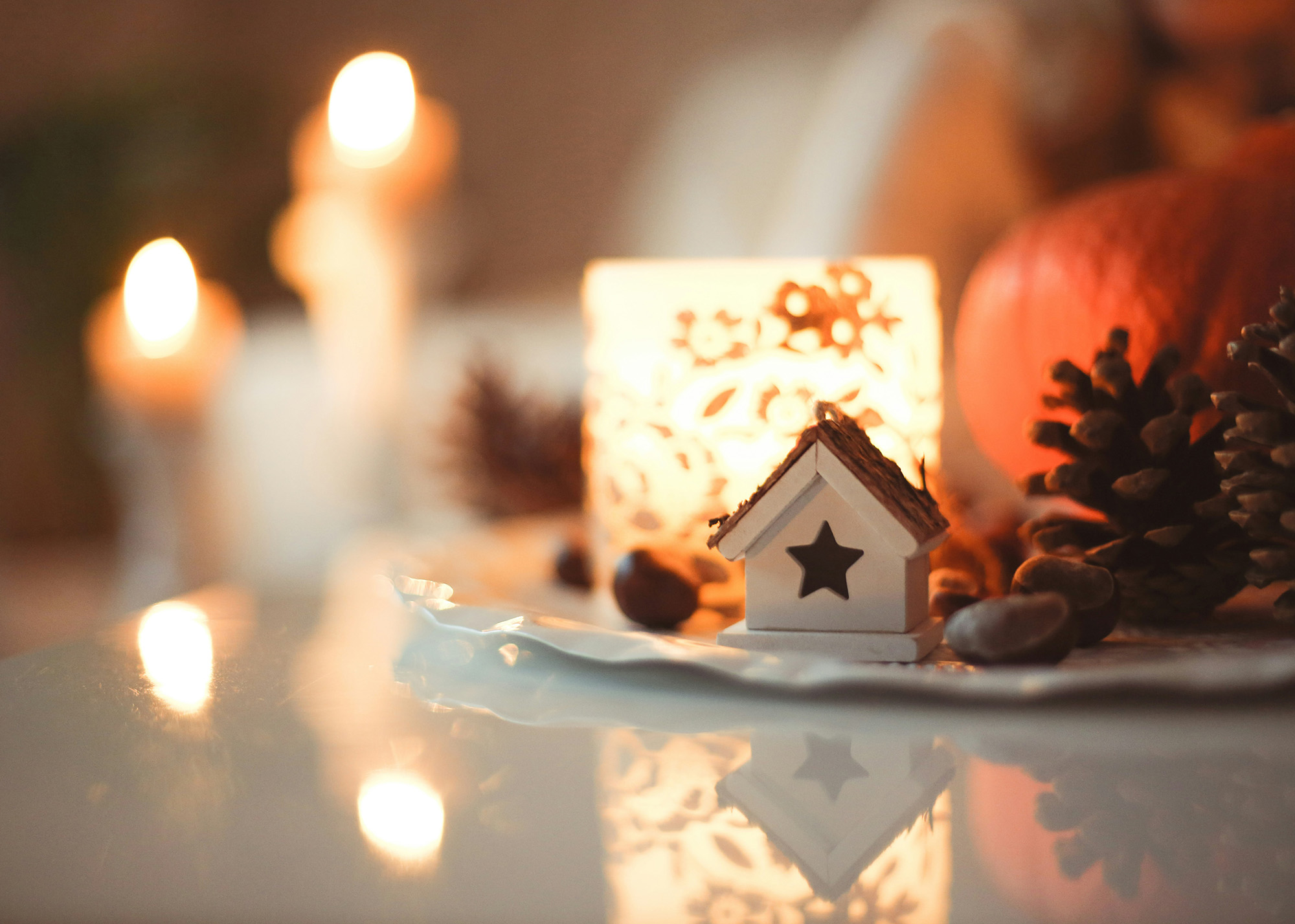 Winter/Christmas house as tabletop decoration.